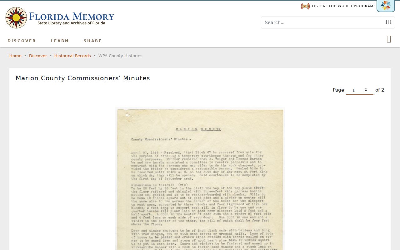 Ocala city directory research in the Florida Memory collection