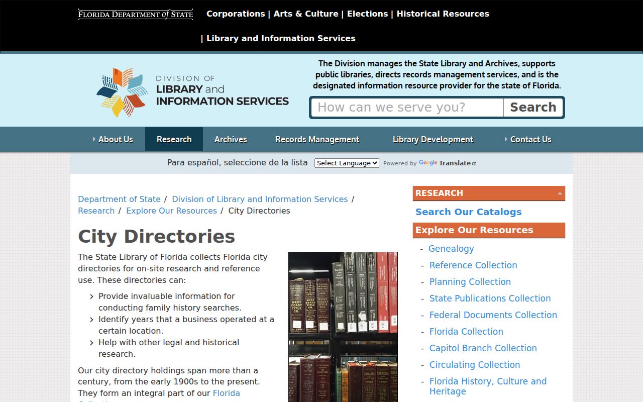 Ocala city directory holdings at the Florida State Library