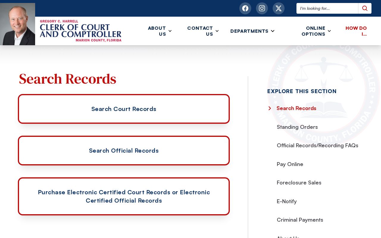 Marion County Clerk records search hub for Ocala resident research
