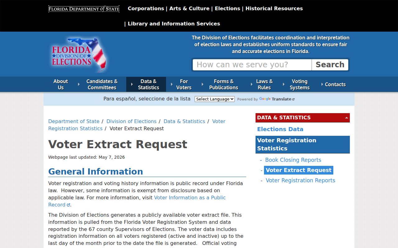 Florida voter extract request procedure used for lawful Ocala block research