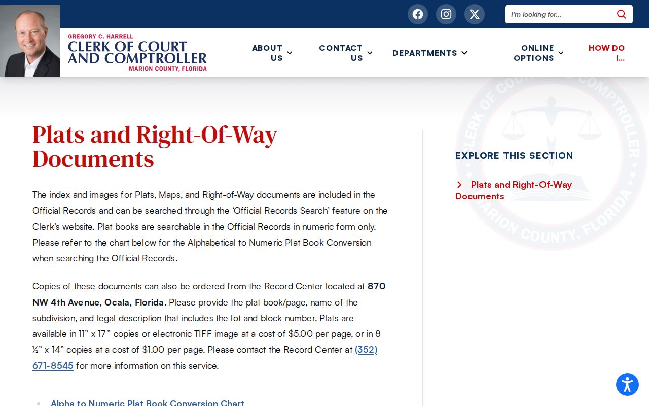 Marion County historic plats used for Ocala previous resident research