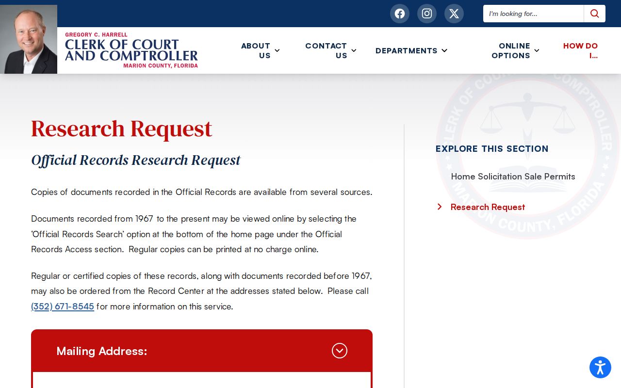 Marion County research request for older Ocala house records