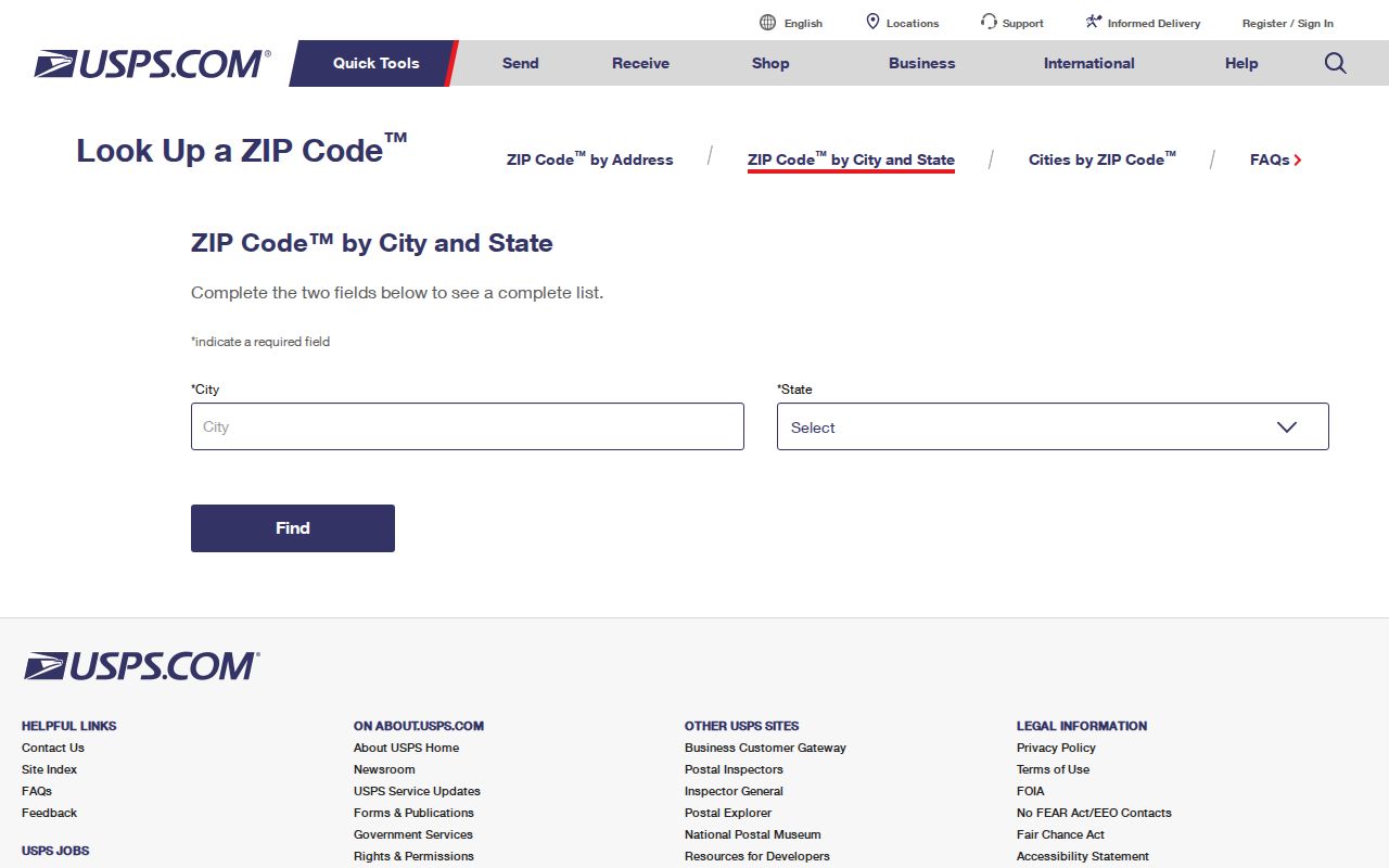 USPS lookup for the Ocala ZIP code directory